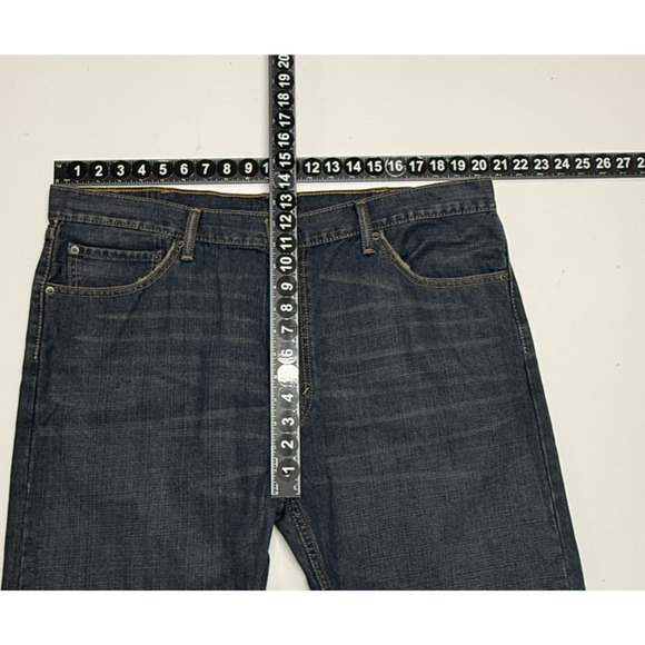 Levis 505 Jeans Mens 40X30 Blue Straight Leg Dark Wash Workwear Casual - Picture 3 of 12